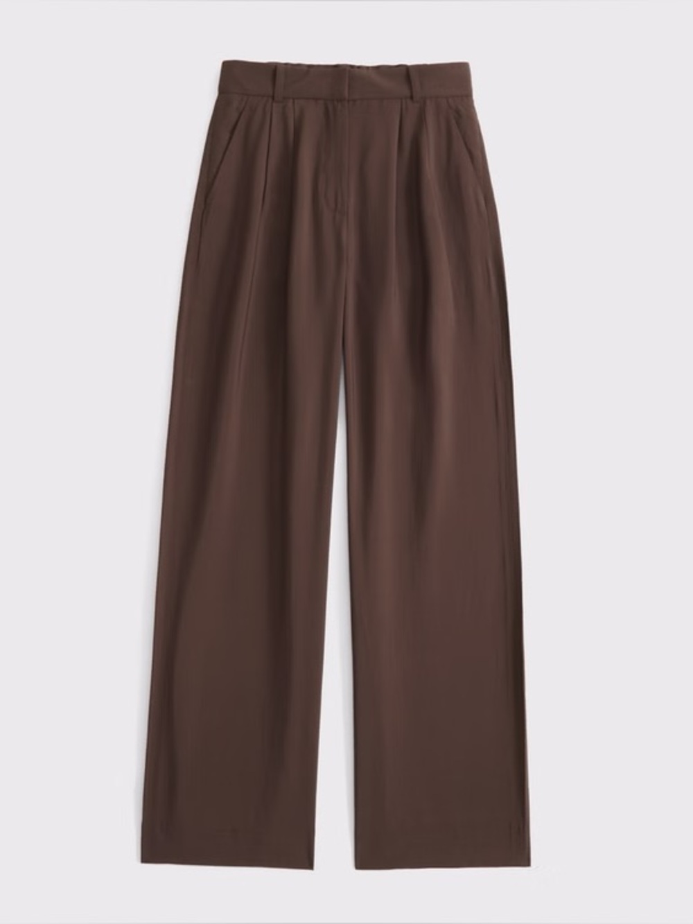 Abercrombie & Fitch Wide Leg Trousers in Dark Brown